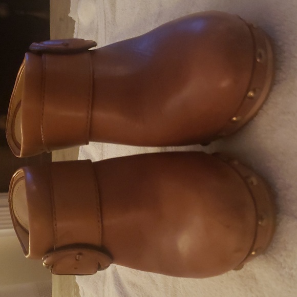 COACH ELAINE BROWN SKY HIGH MULES CLOGS 7.5M - Picture 3 of 7